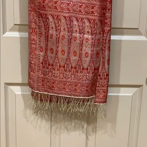 Red satin Asian style wrap